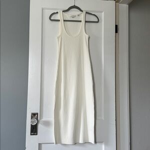 Vince Ribbed Racerback Maxi Dress in White